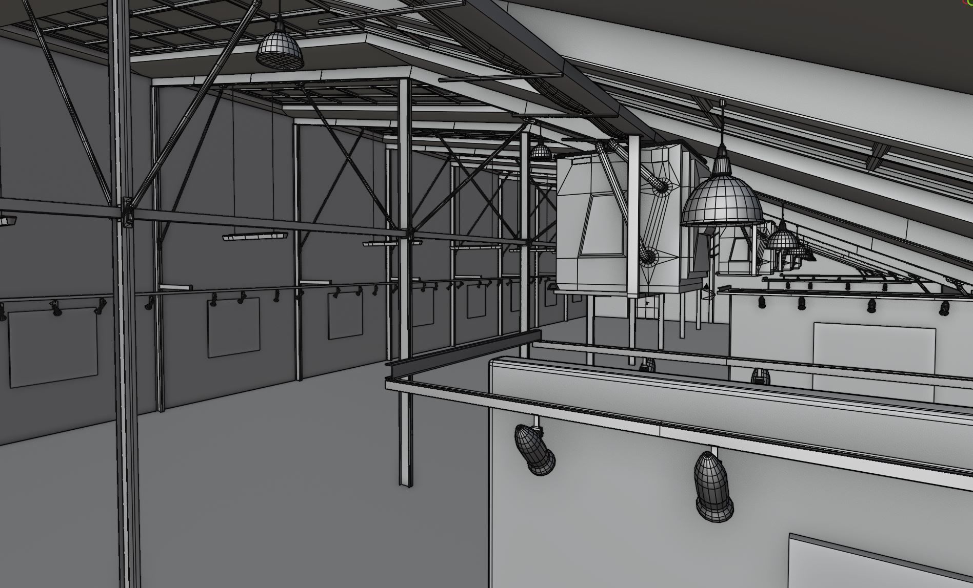 Art Museum Gallery Interior 9 Low-poly 3D model_16