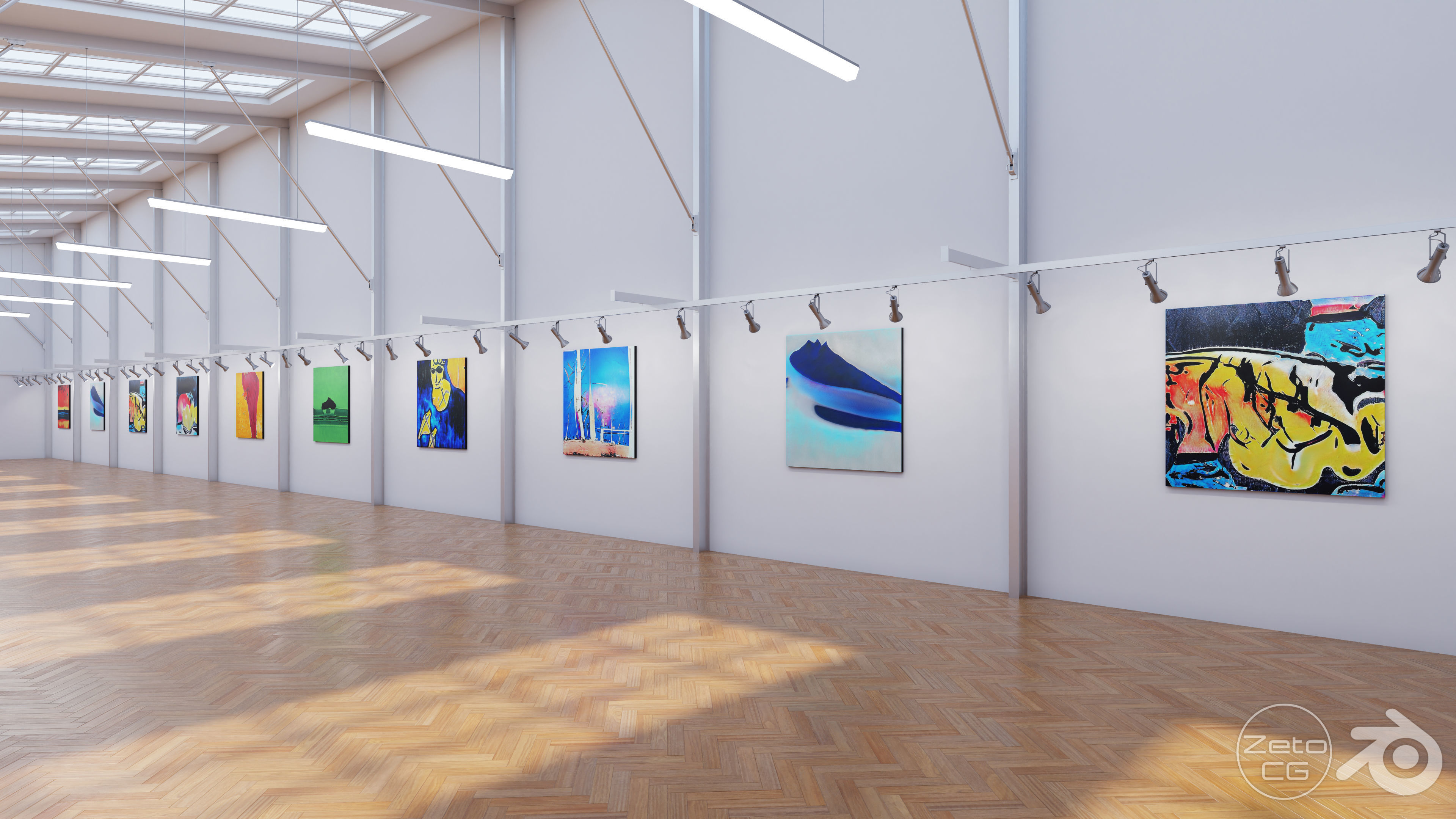 Art Museum Gallery Interior 9 Low-poly 3D model_5