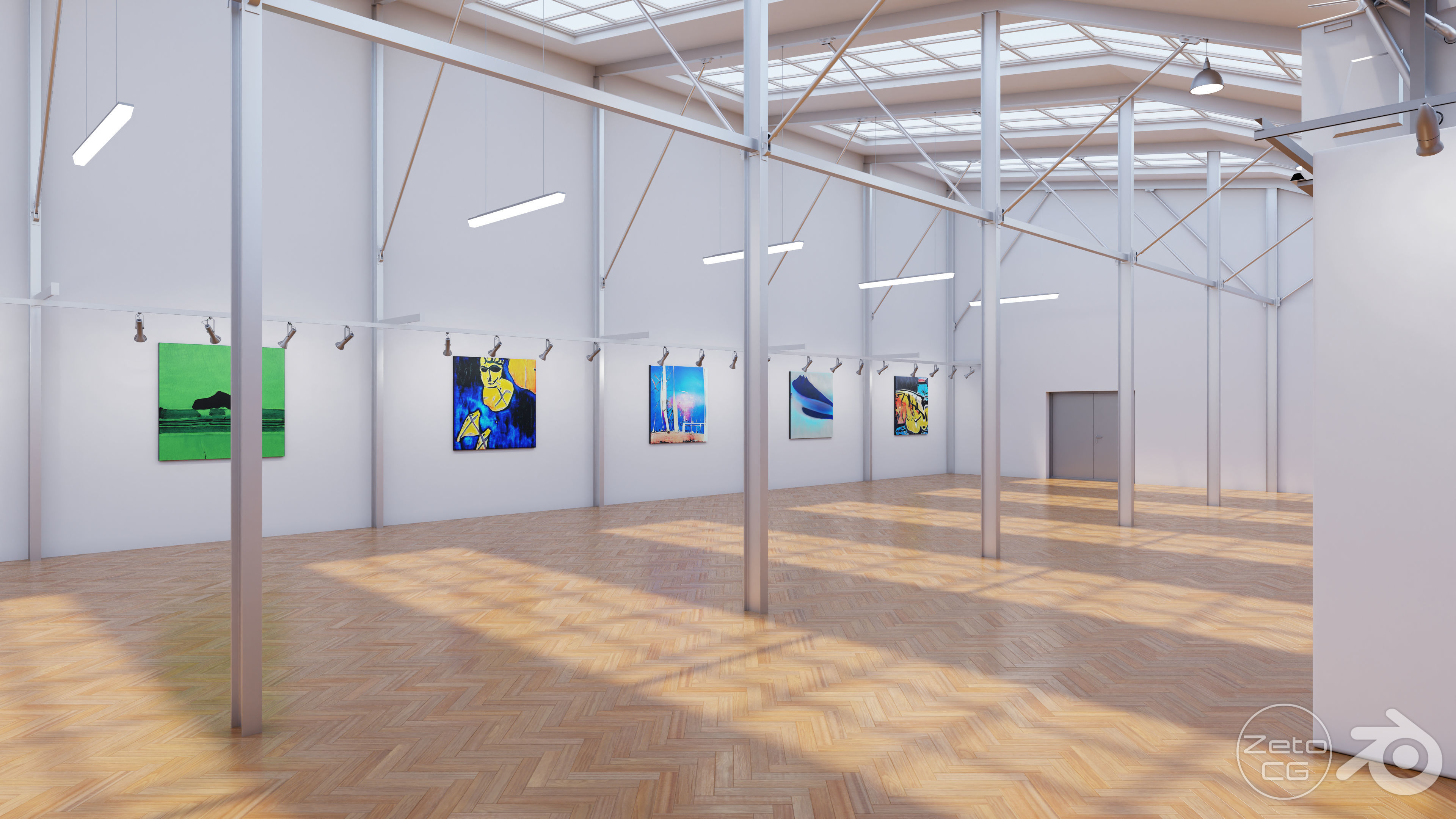 Art Museum Gallery Interior 9 Low-poly 3D model_2