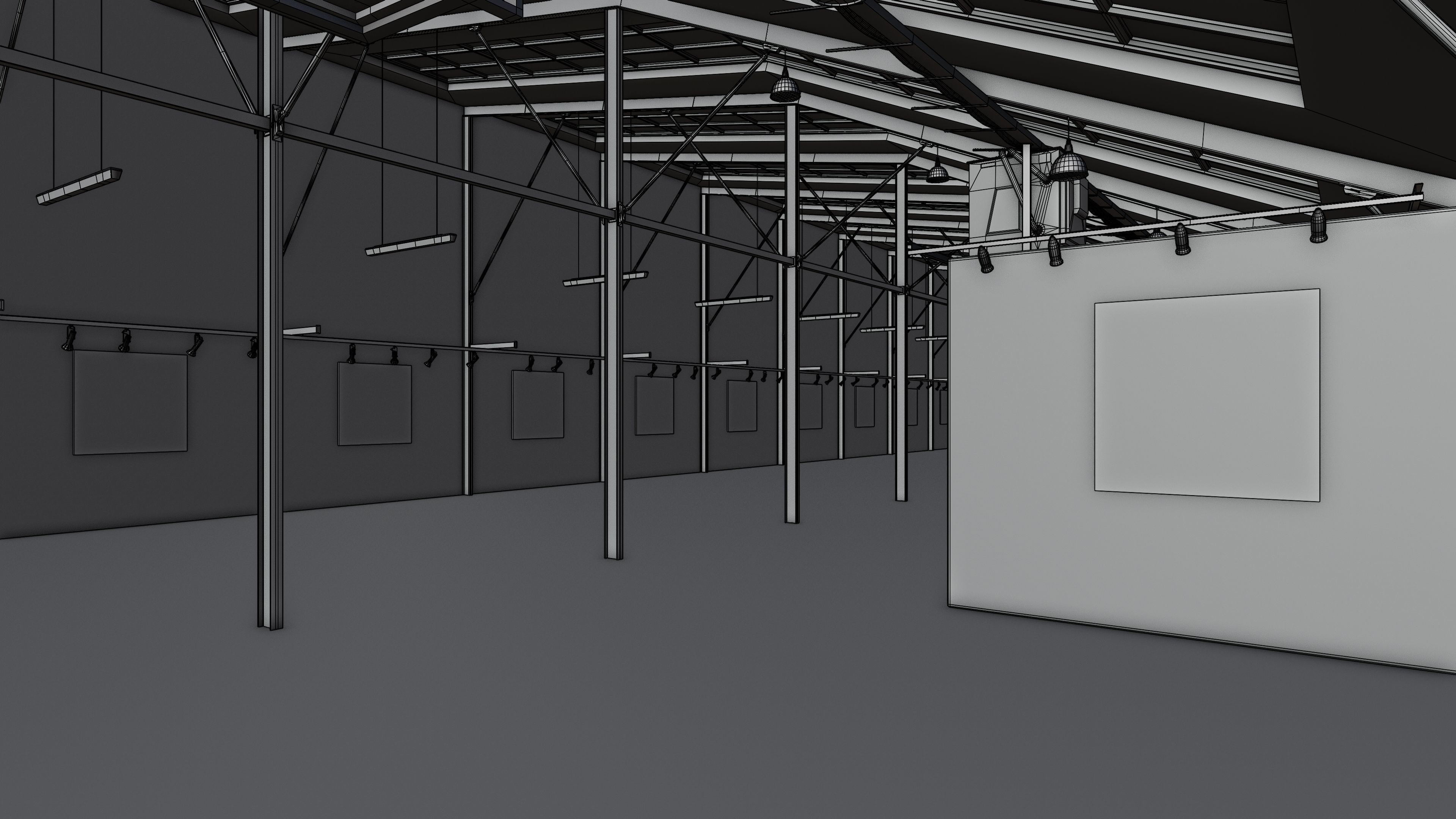 Art Museum Gallery Interior 9 Low-poly 3D model_7
