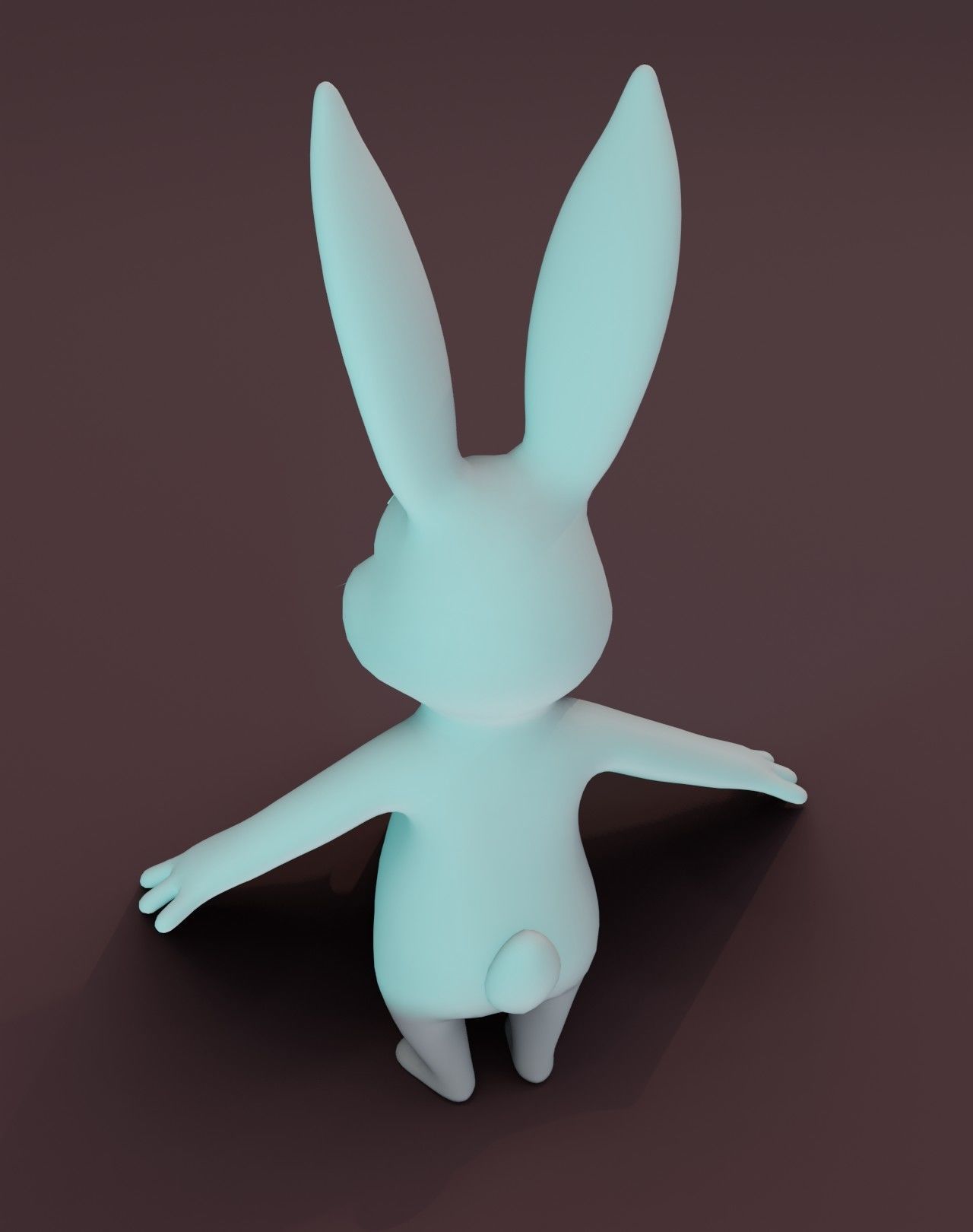 Cartoon Rabbit Rigged Base Mesh 3D Model Low-poly 3D model_16