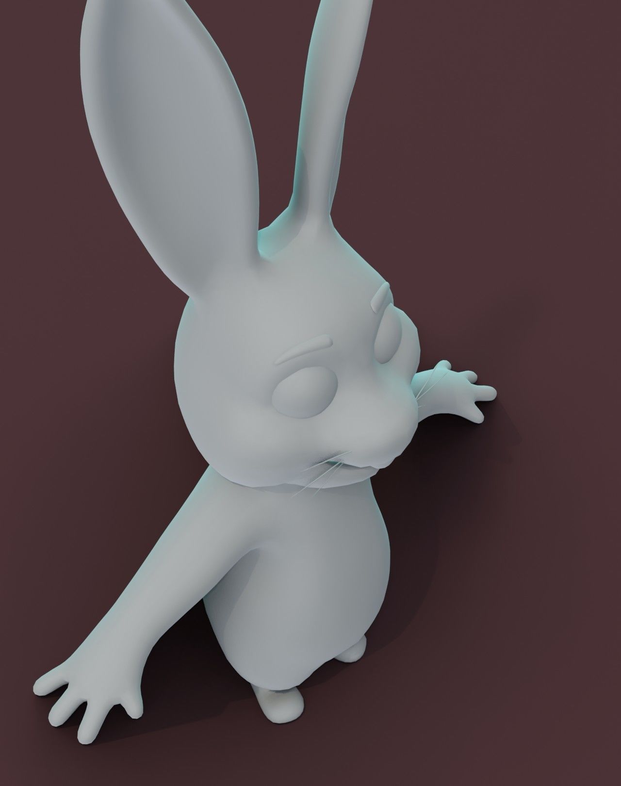Cartoon Rabbit Rigged Base Mesh 3D Model Low-poly 3D model_9