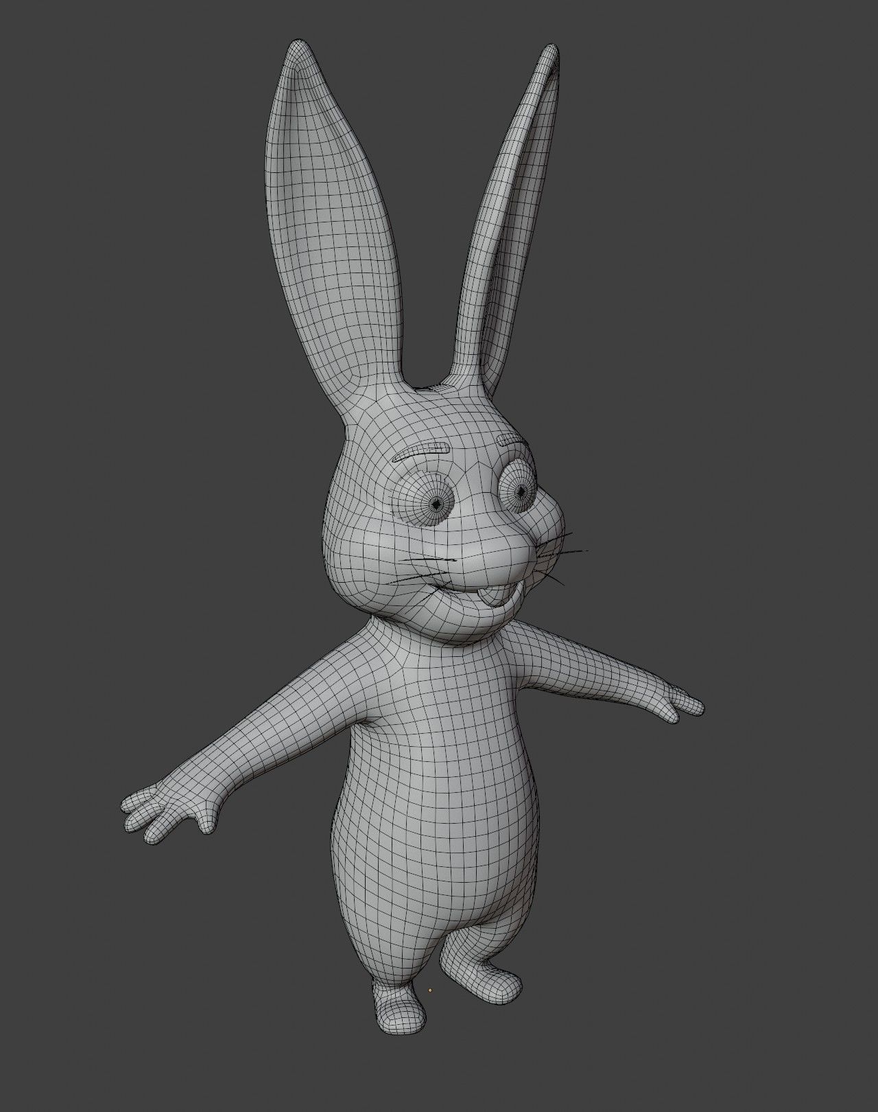 Cartoon Rabbit Rigged Base Mesh 3D Model Low-poly 3D model_2