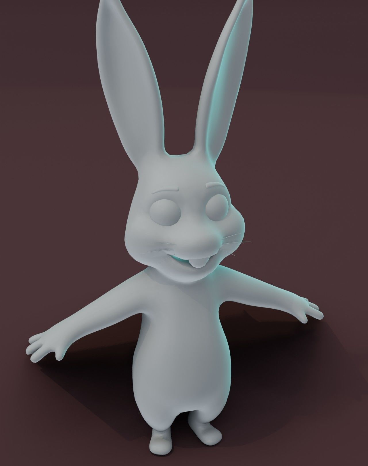 Cartoon Rabbit Rigged Base Mesh 3D Model Low-poly 3D model_11
