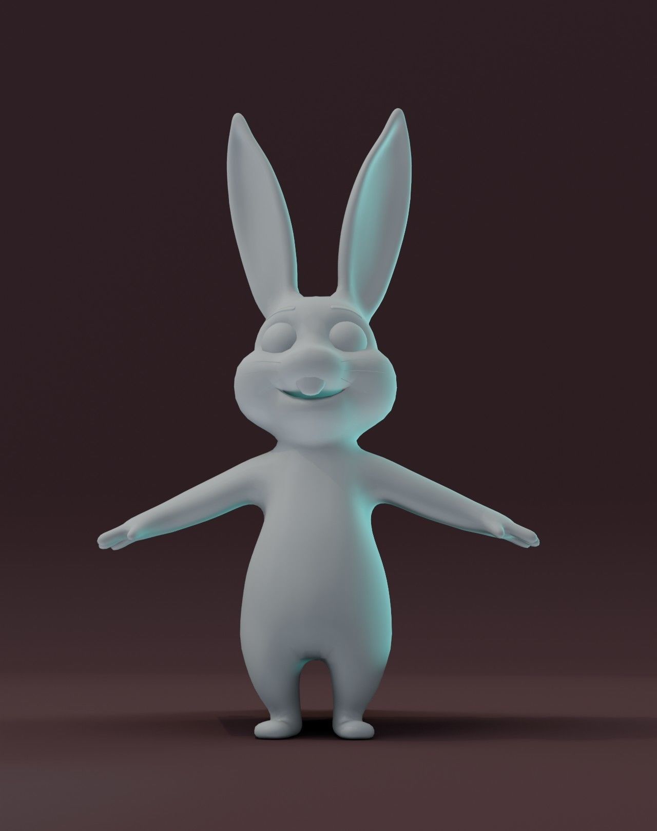 Cartoon Rabbit Rigged Base Mesh 3D Model Low-poly 3D model_14