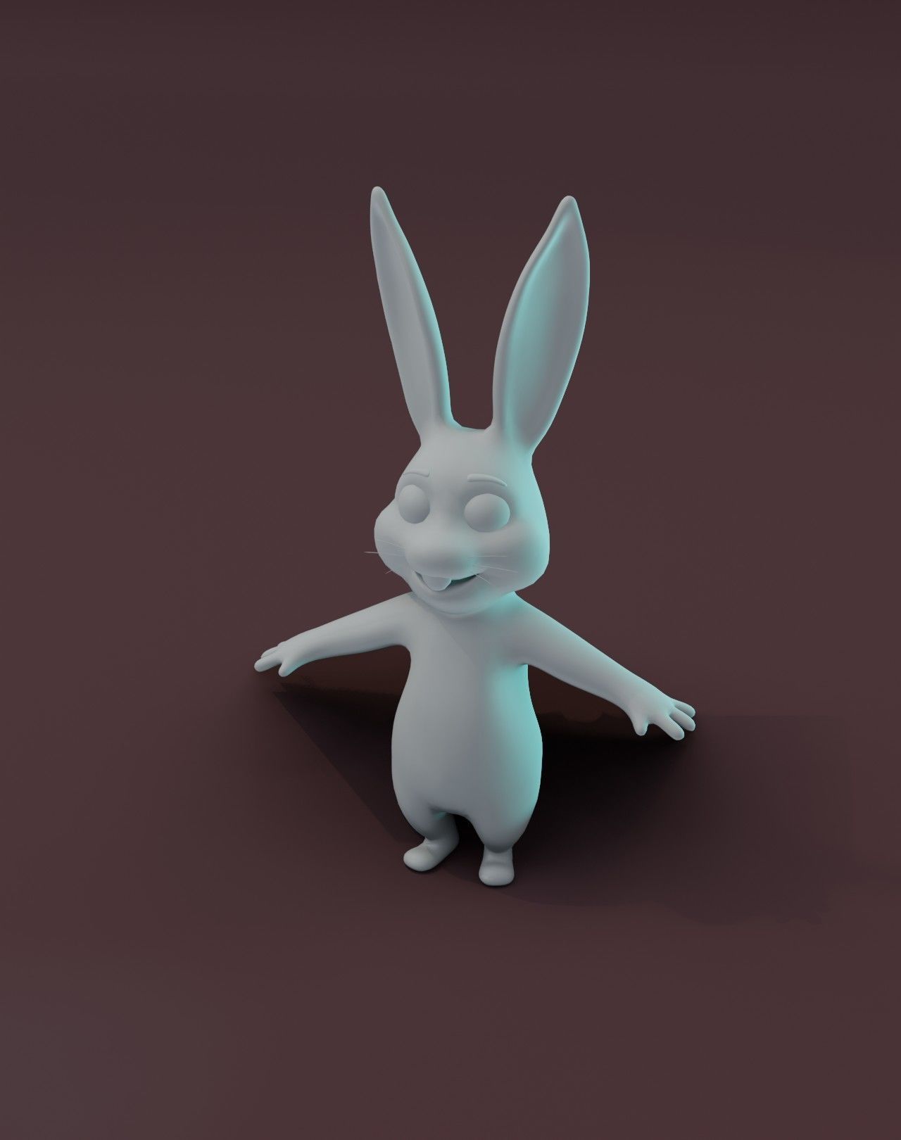 Cartoon Rabbit Rigged Base Mesh 3D Model Low-poly 3D model_4