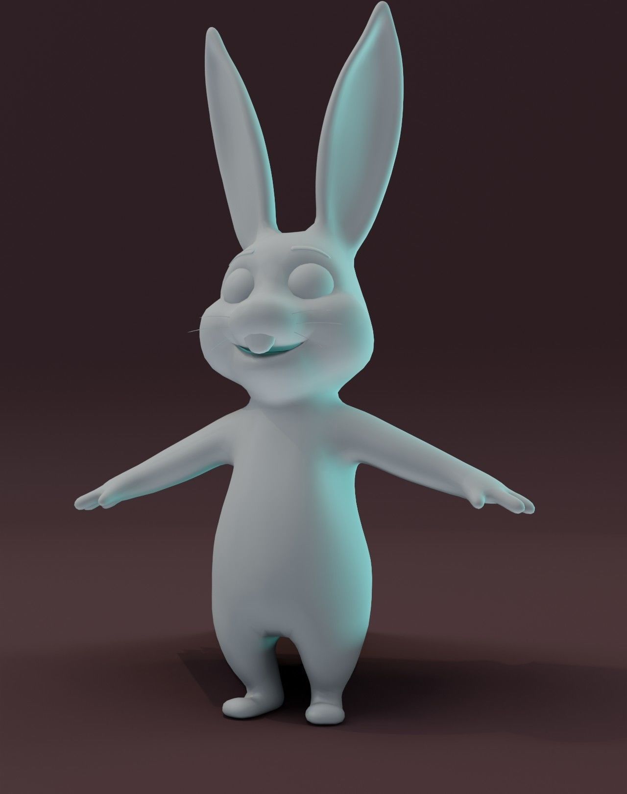 Cartoon Rabbit Rigged Base Mesh 3D Model Low-poly 3D model_12