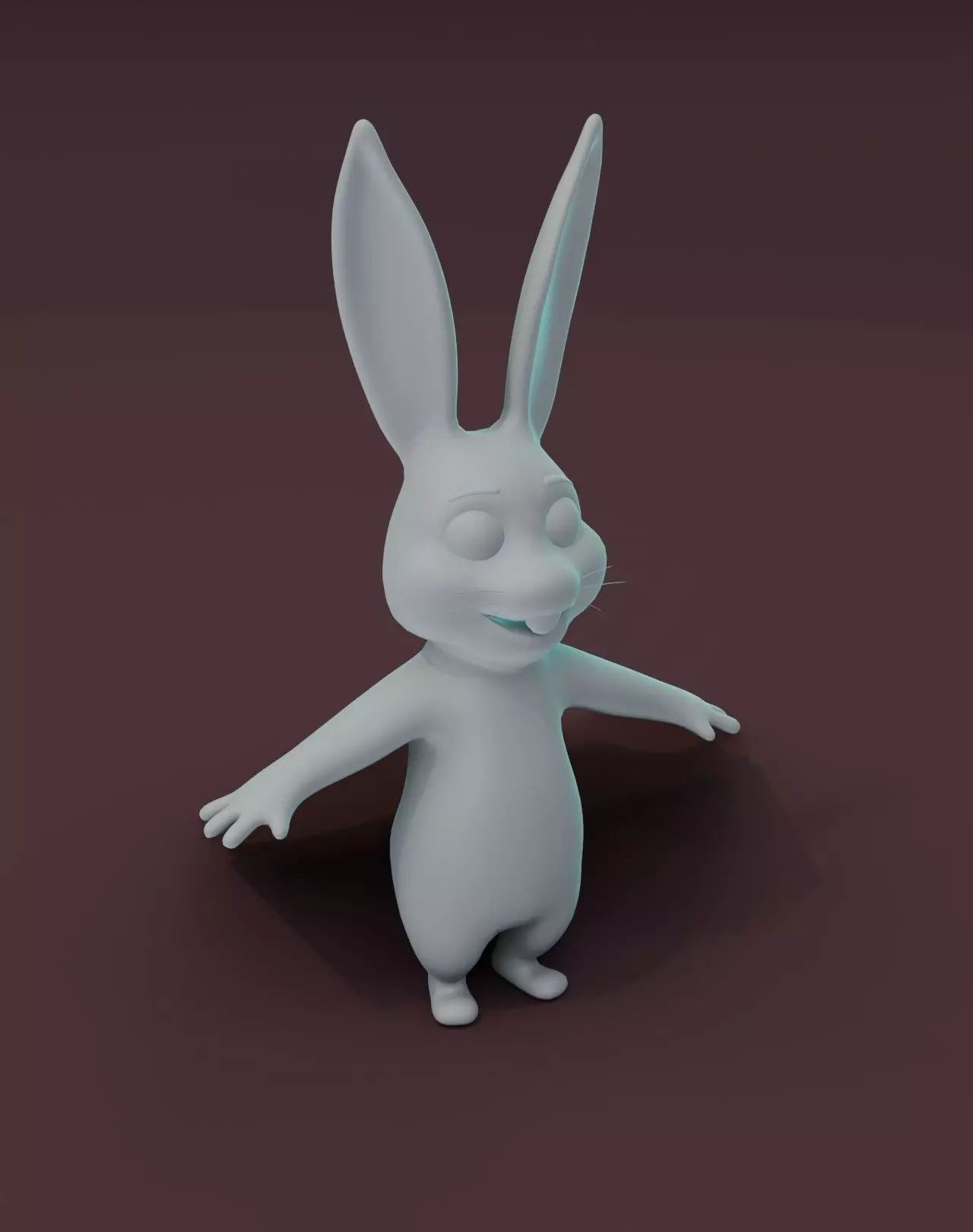 Cartoon Rabbit Rigged Base Mesh 3D Model Low-poly 3D model_0