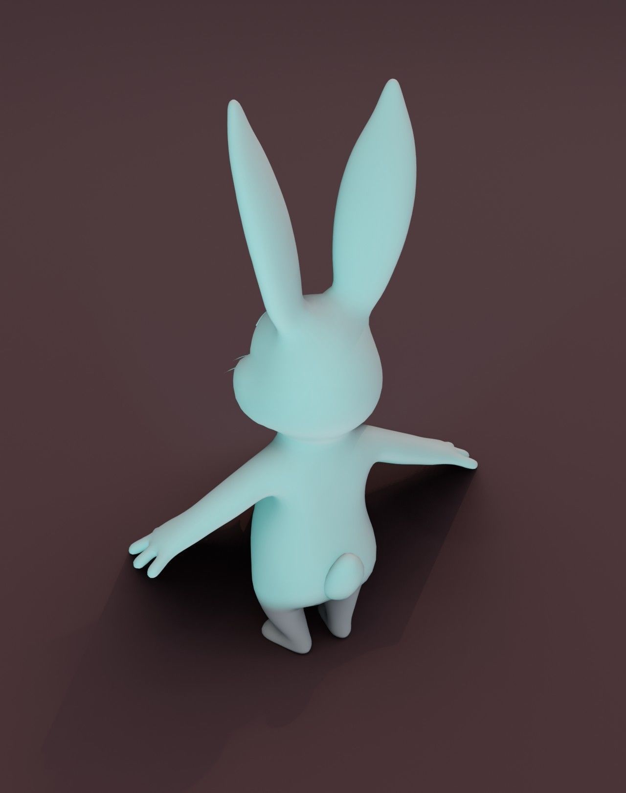 Cartoon Rabbit Rigged Base Mesh 3D Model Low-poly 3D model_7