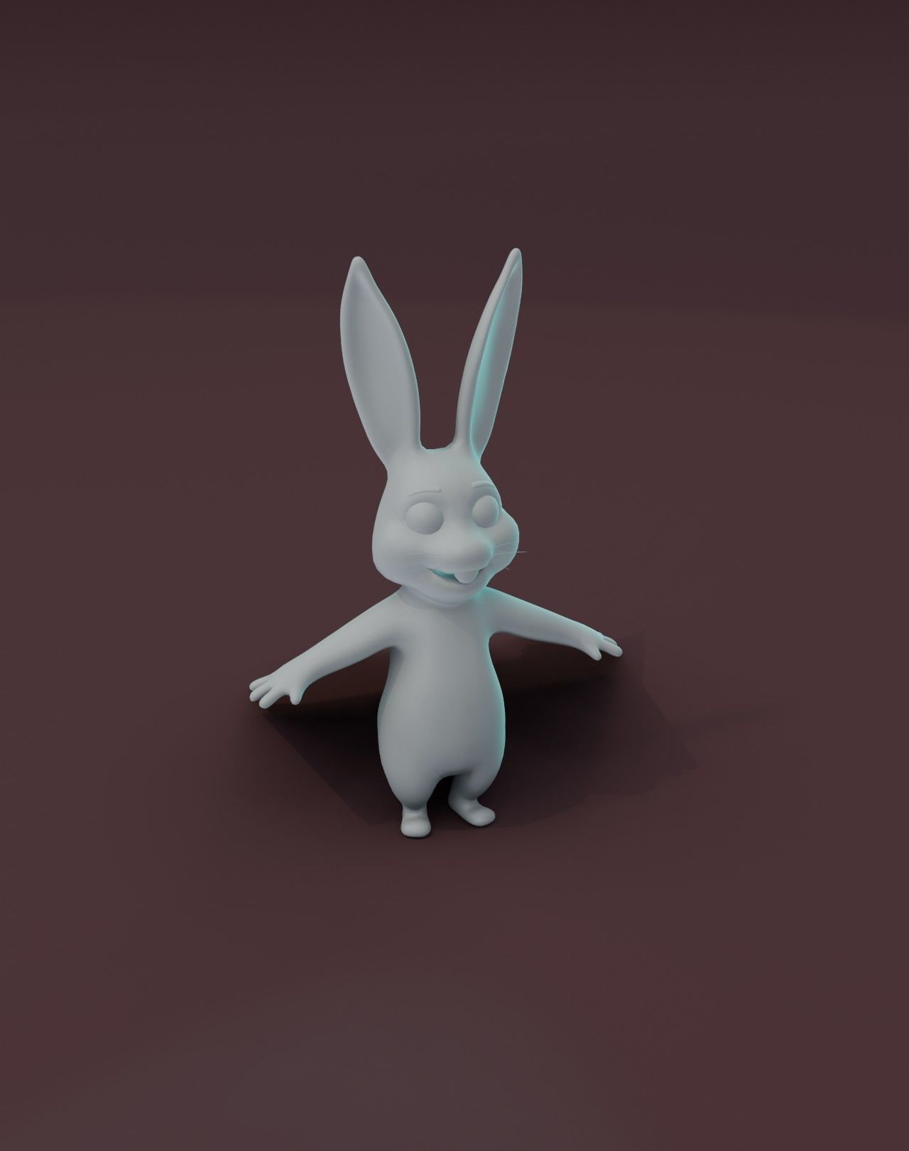 Cartoon Rabbit Rigged Base Mesh 3D Model Low-poly 3D model_21