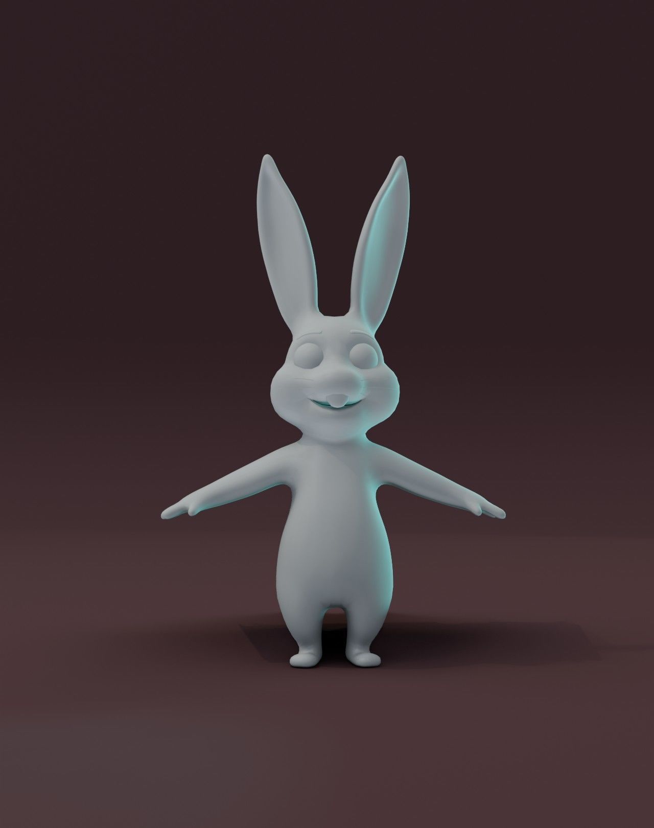 Cartoon Rabbit Rigged Base Mesh 3D Model Low-poly 3D model_5
