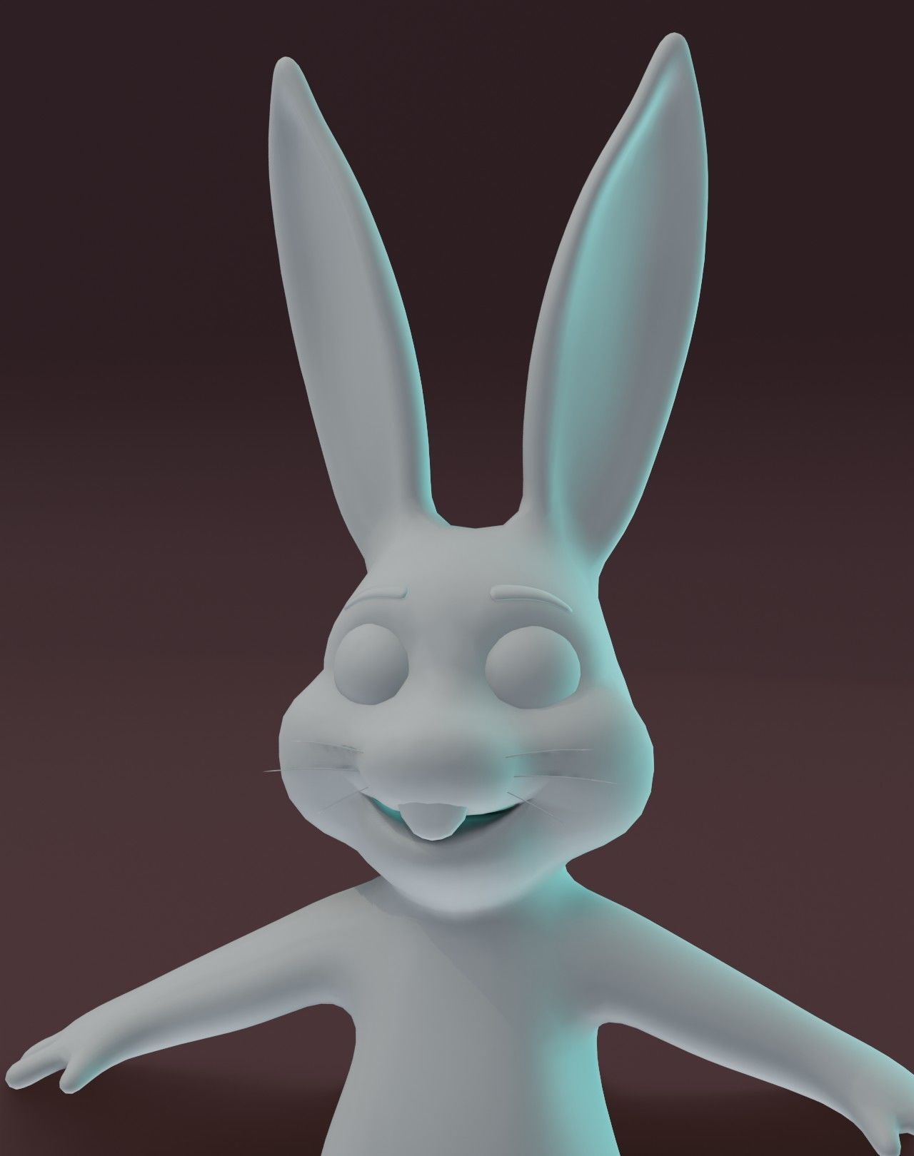 Cartoon Rabbit Rigged Base Mesh 3D Model Low-poly 3D model_10