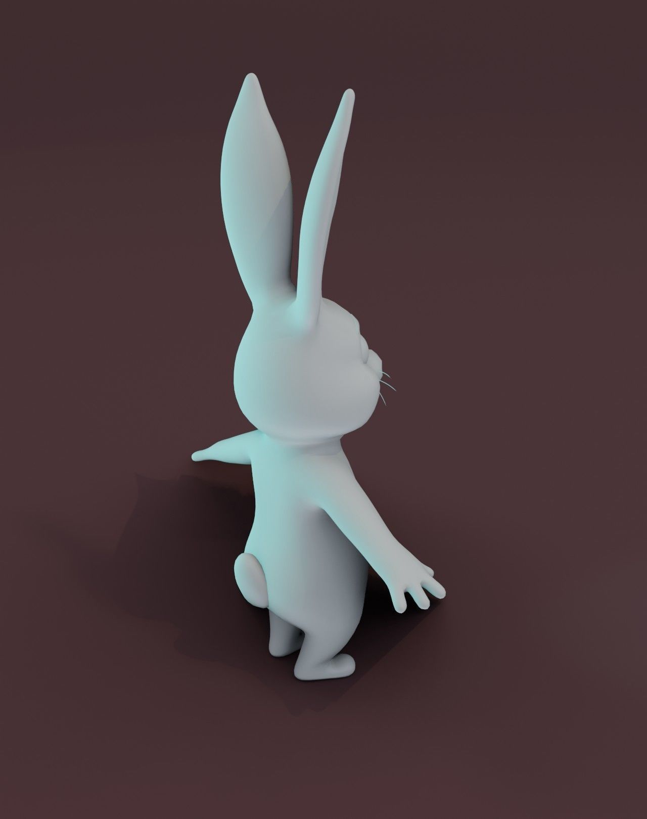 Cartoon Rabbit Rigged Base Mesh 3D Model Low-poly 3D model_8