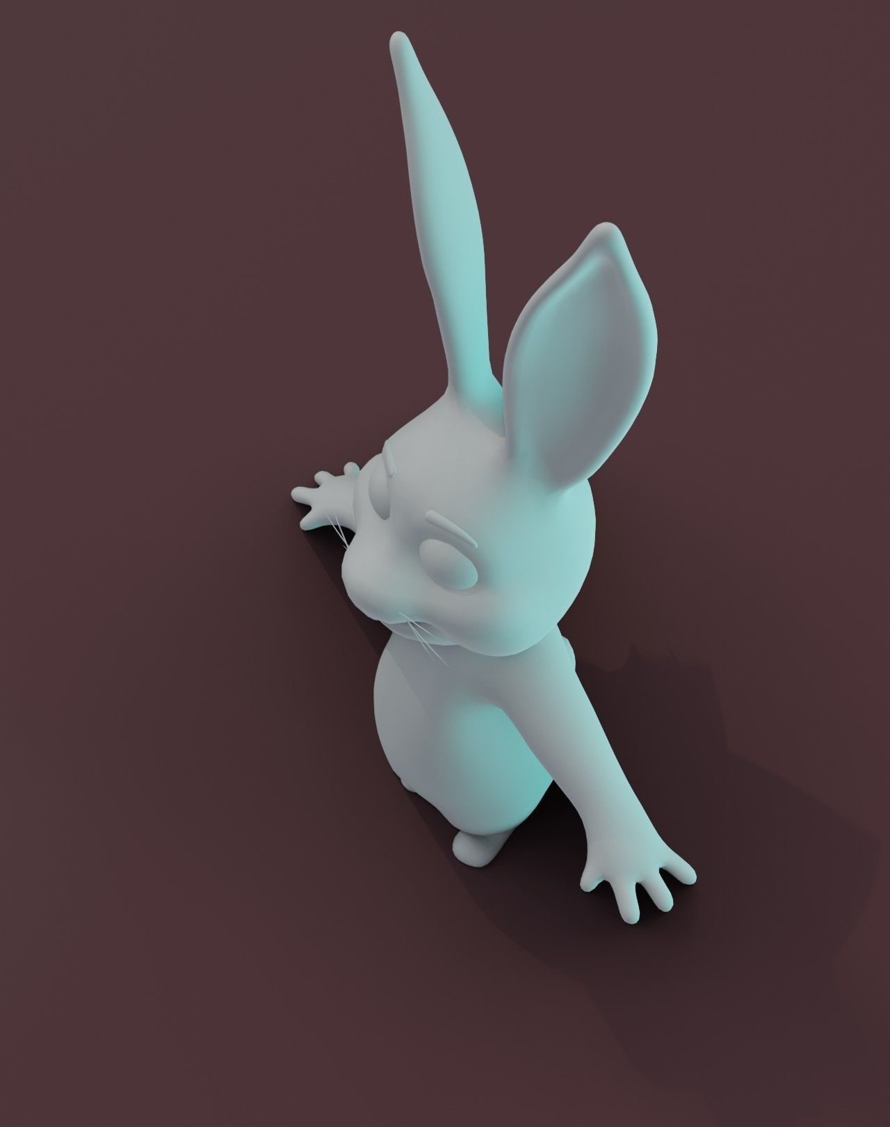 Cartoon Rabbit Rigged Base Mesh 3D Model Low-poly 3D model_6