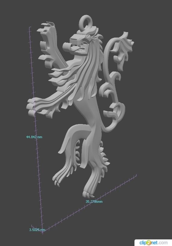 coat of arms Lannisters Game of Thrones 3D print model_3