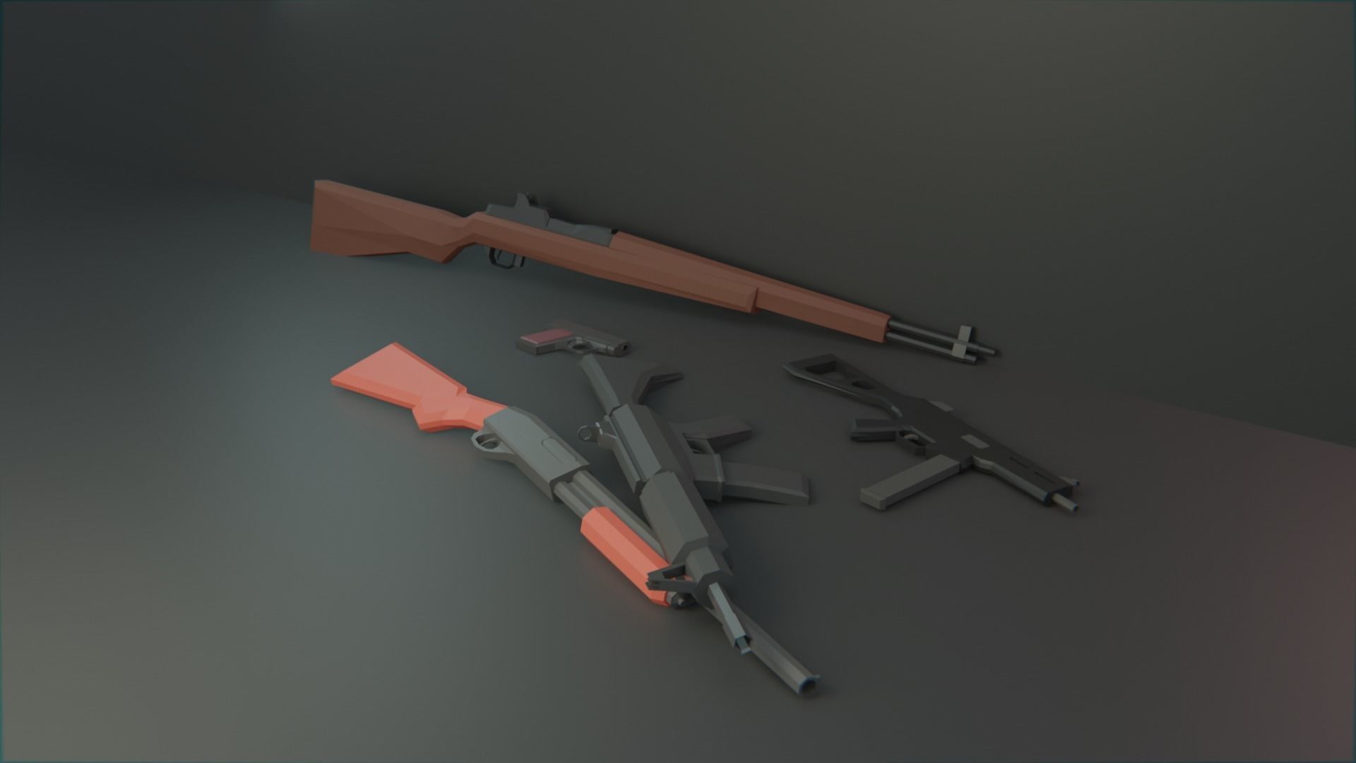 Weaponies gun Low-poly 3D model_18
