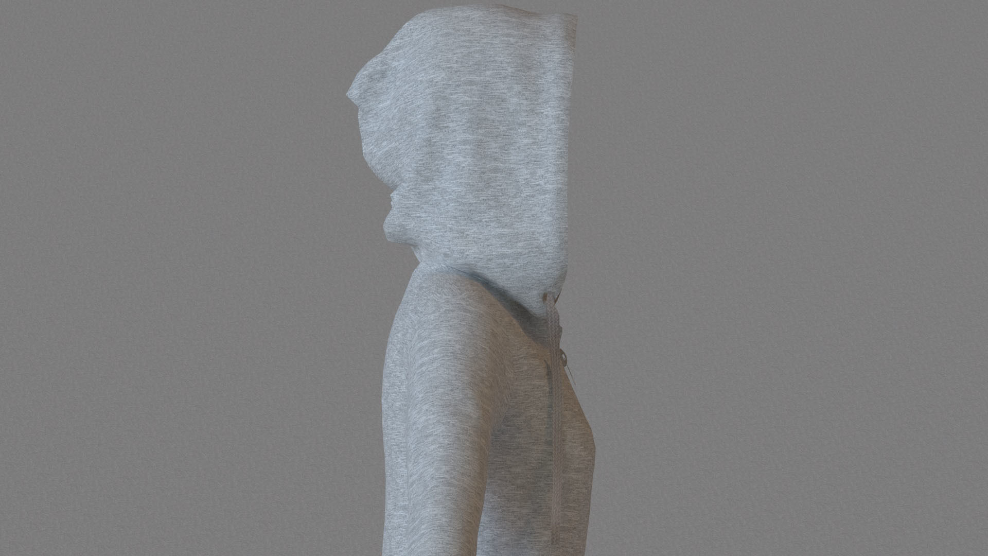 LowPoly zip up hoodie with drawstring Low-poly 3D model_16