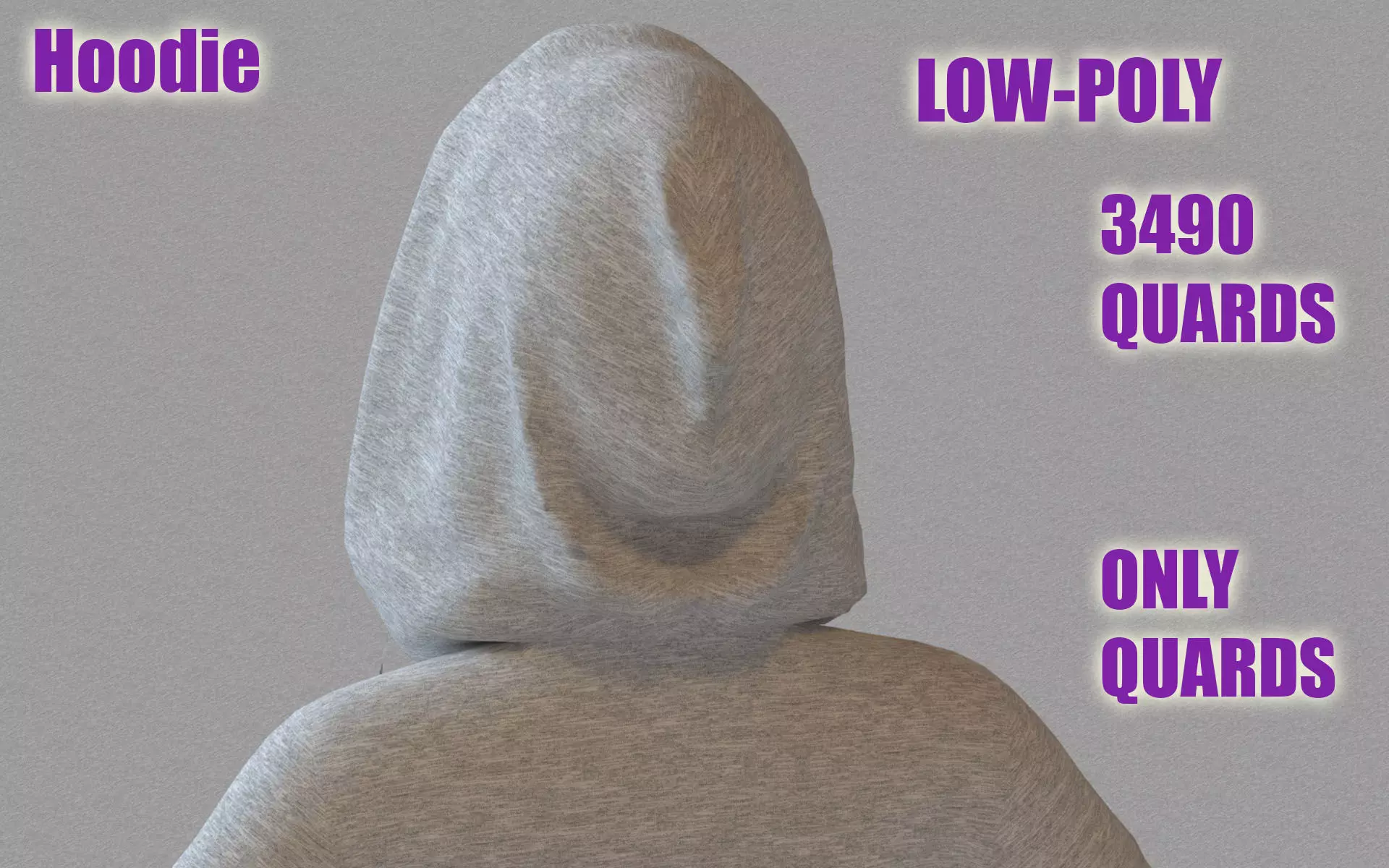 LowPoly zip up hoodie with drawstring Low-poly 3D model_0