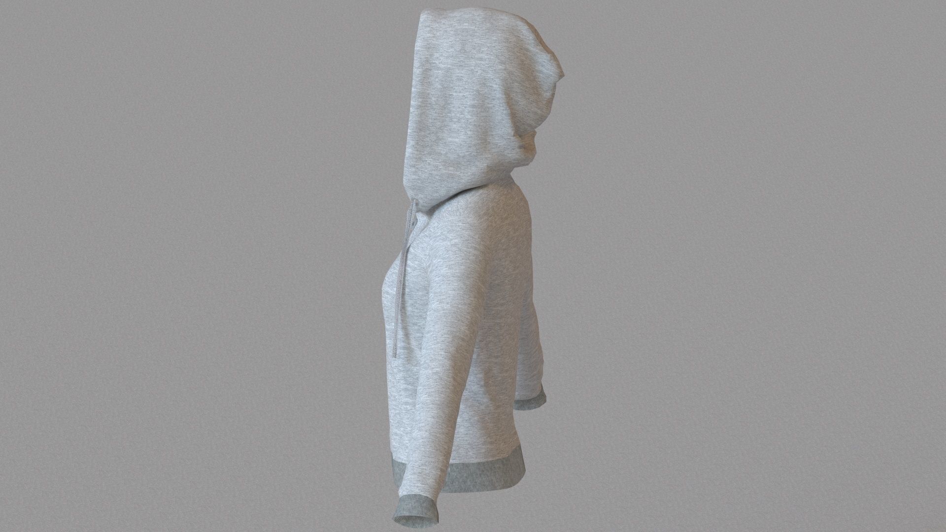 LowPoly zip up hoodie with drawstring Low-poly 3D model_19