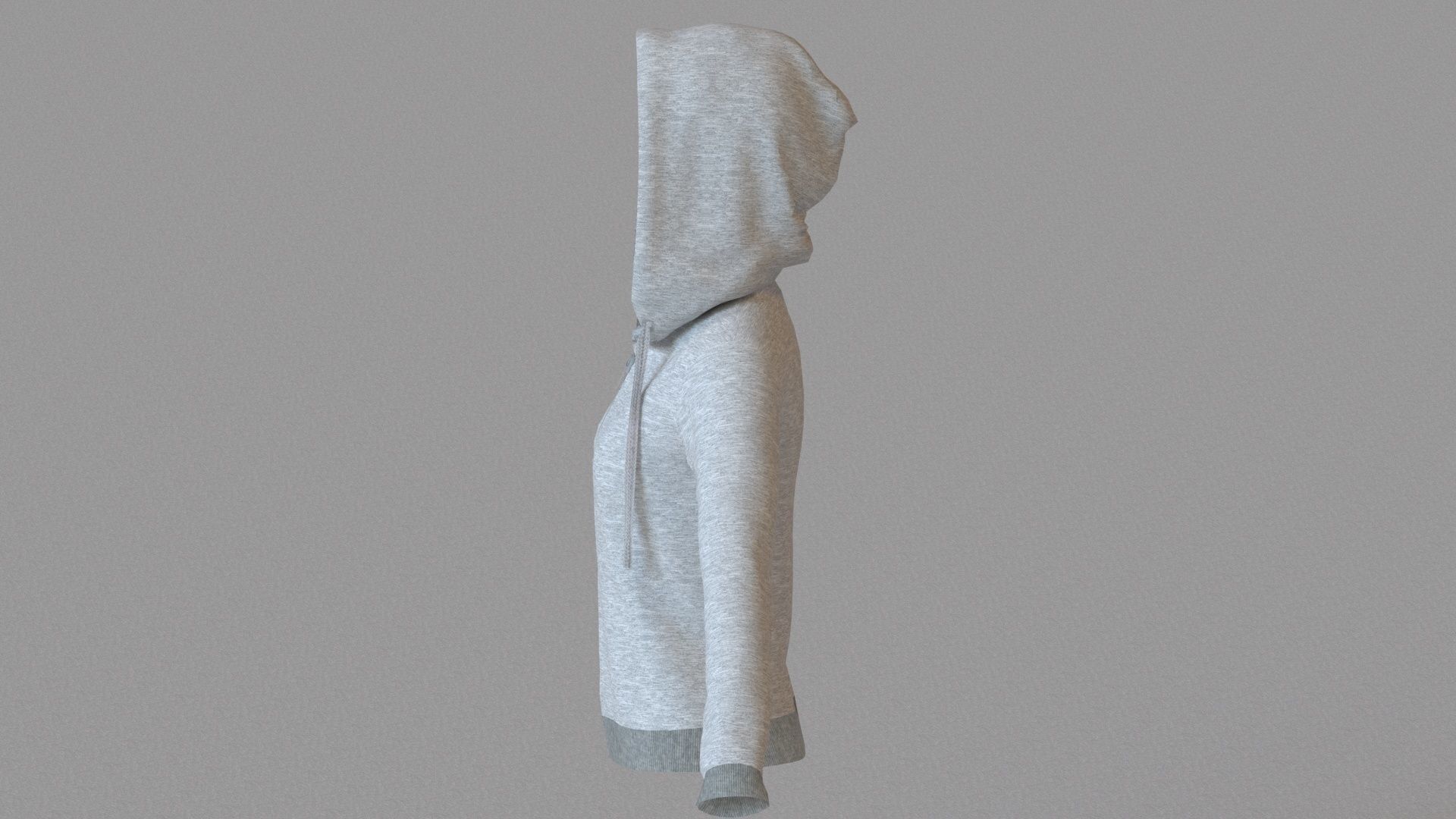 LowPoly zip up hoodie with drawstring Low-poly 3D model_25