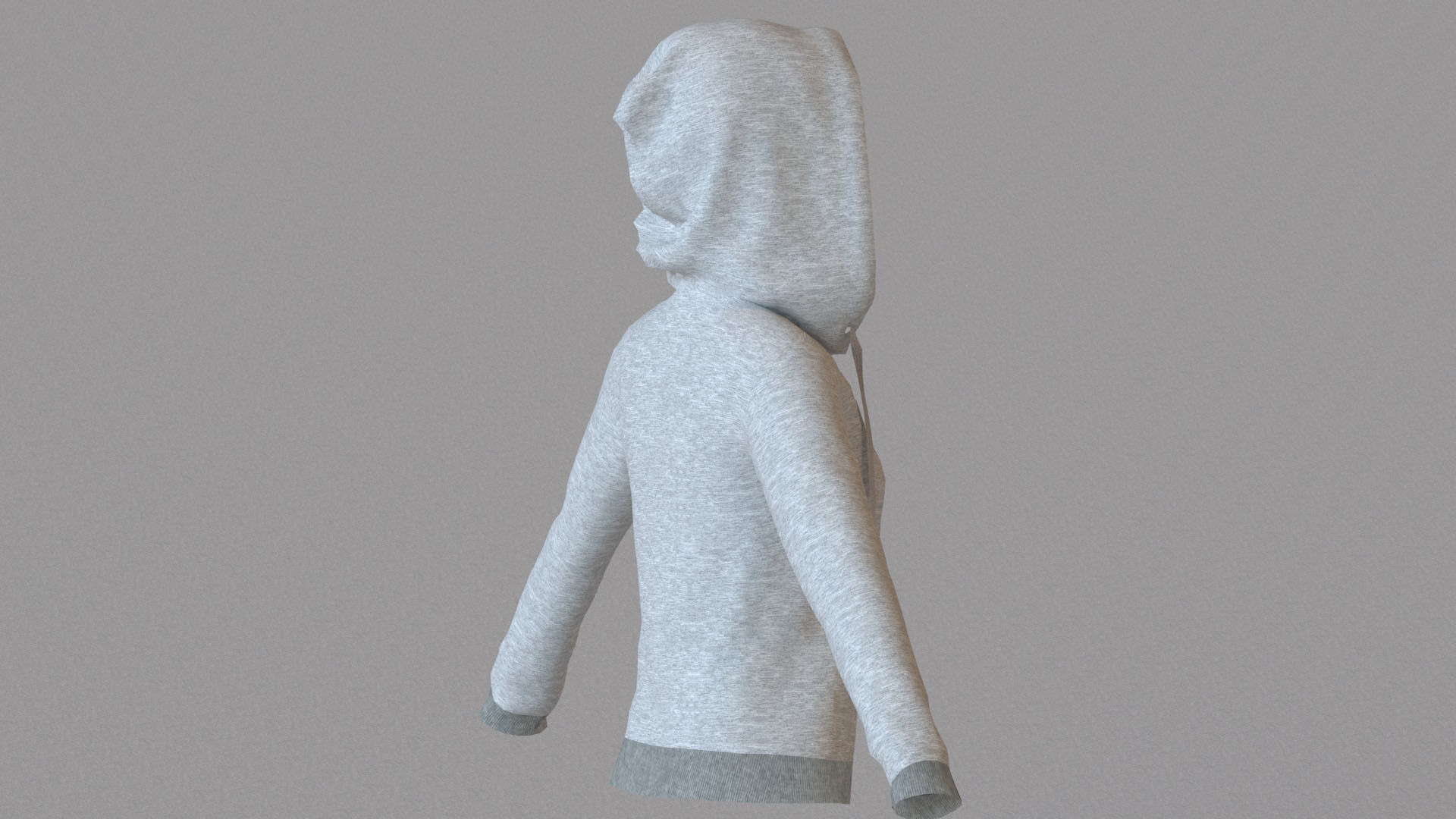 LowPoly zip up hoodie with drawstring Low-poly 3D model_22