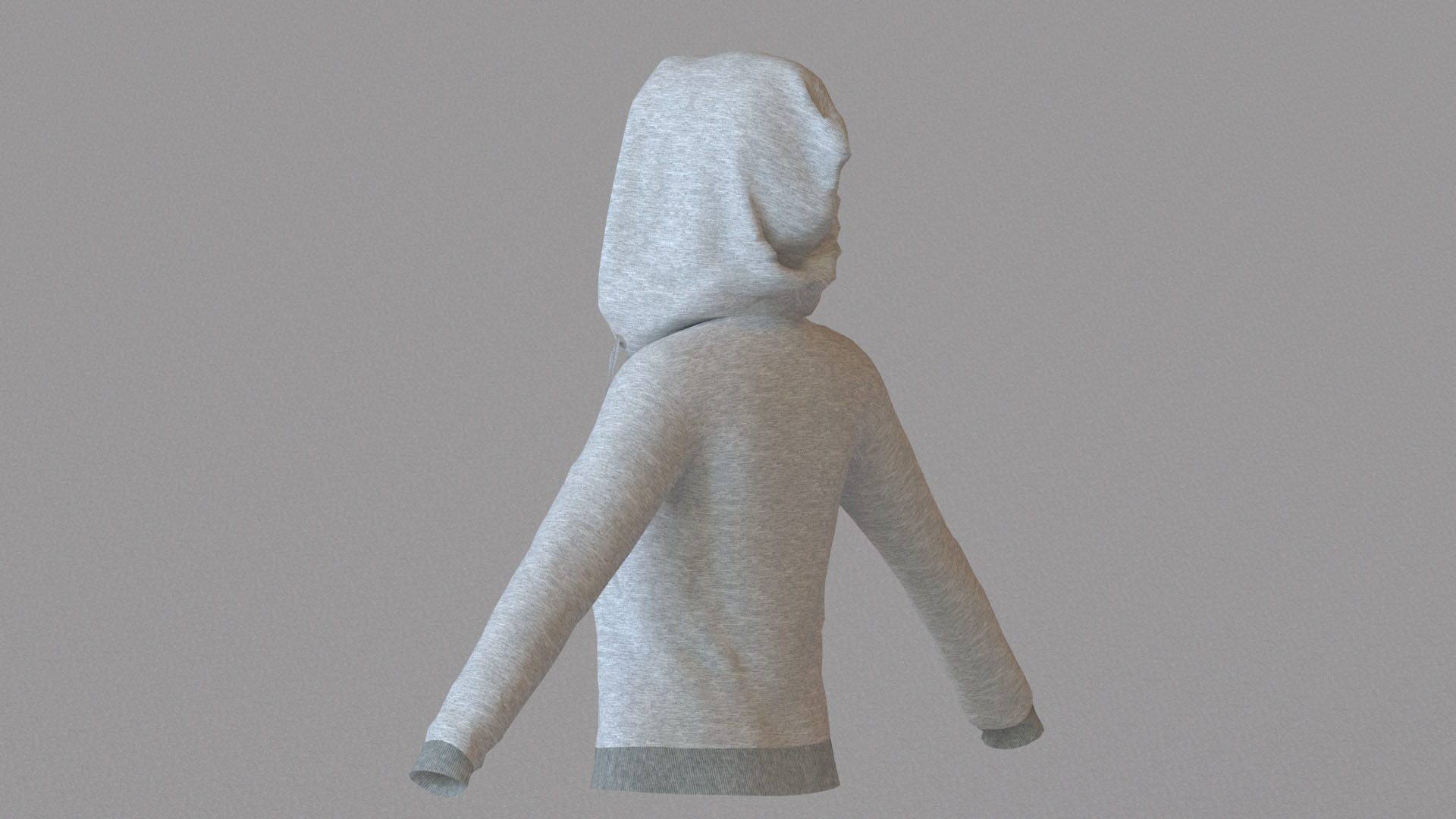 LowPoly zip up hoodie with drawstring Low-poly 3D model_24