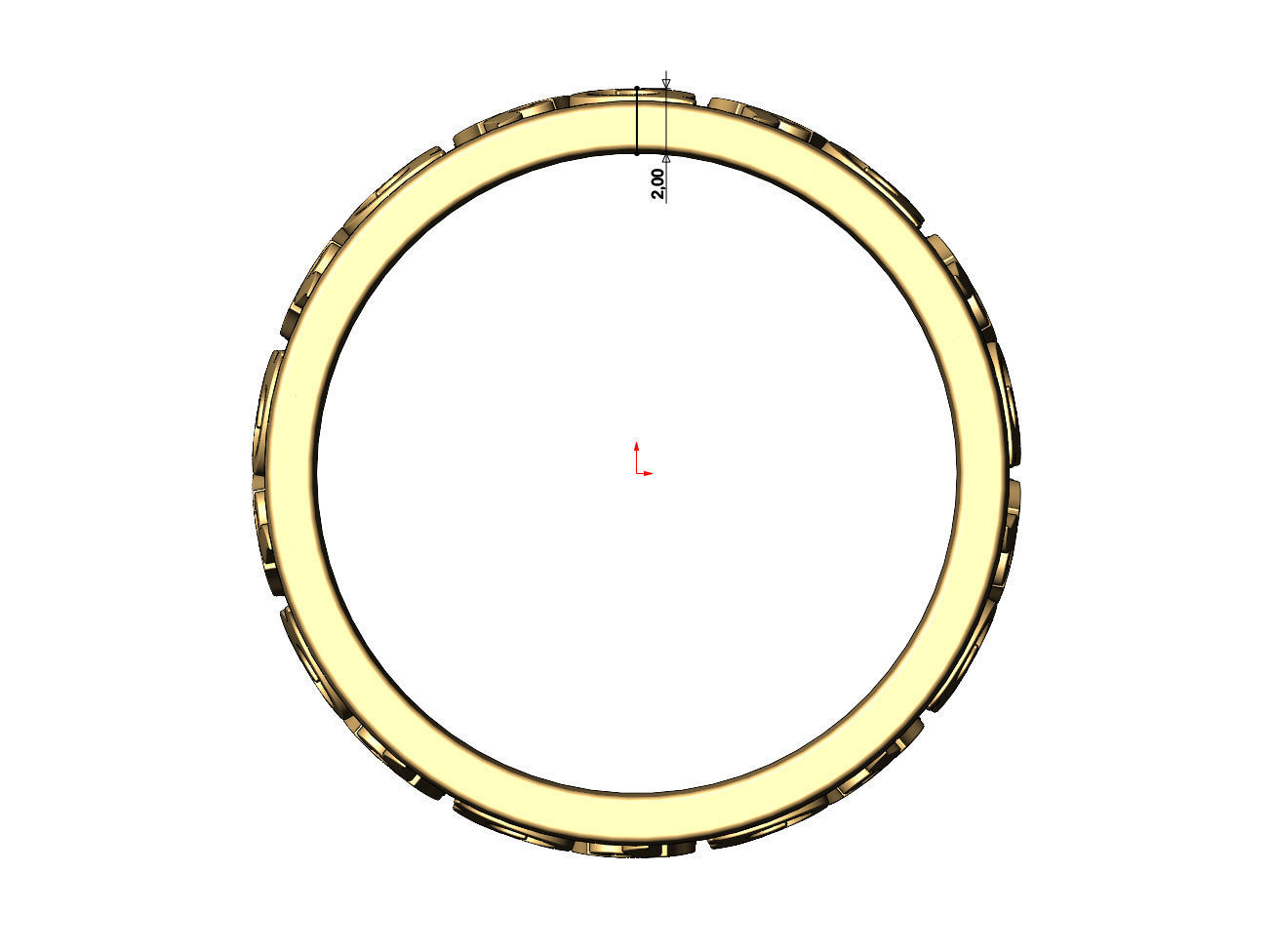 Floral scroll engraving cigar band US sizes 8 9 10 3D print model_6