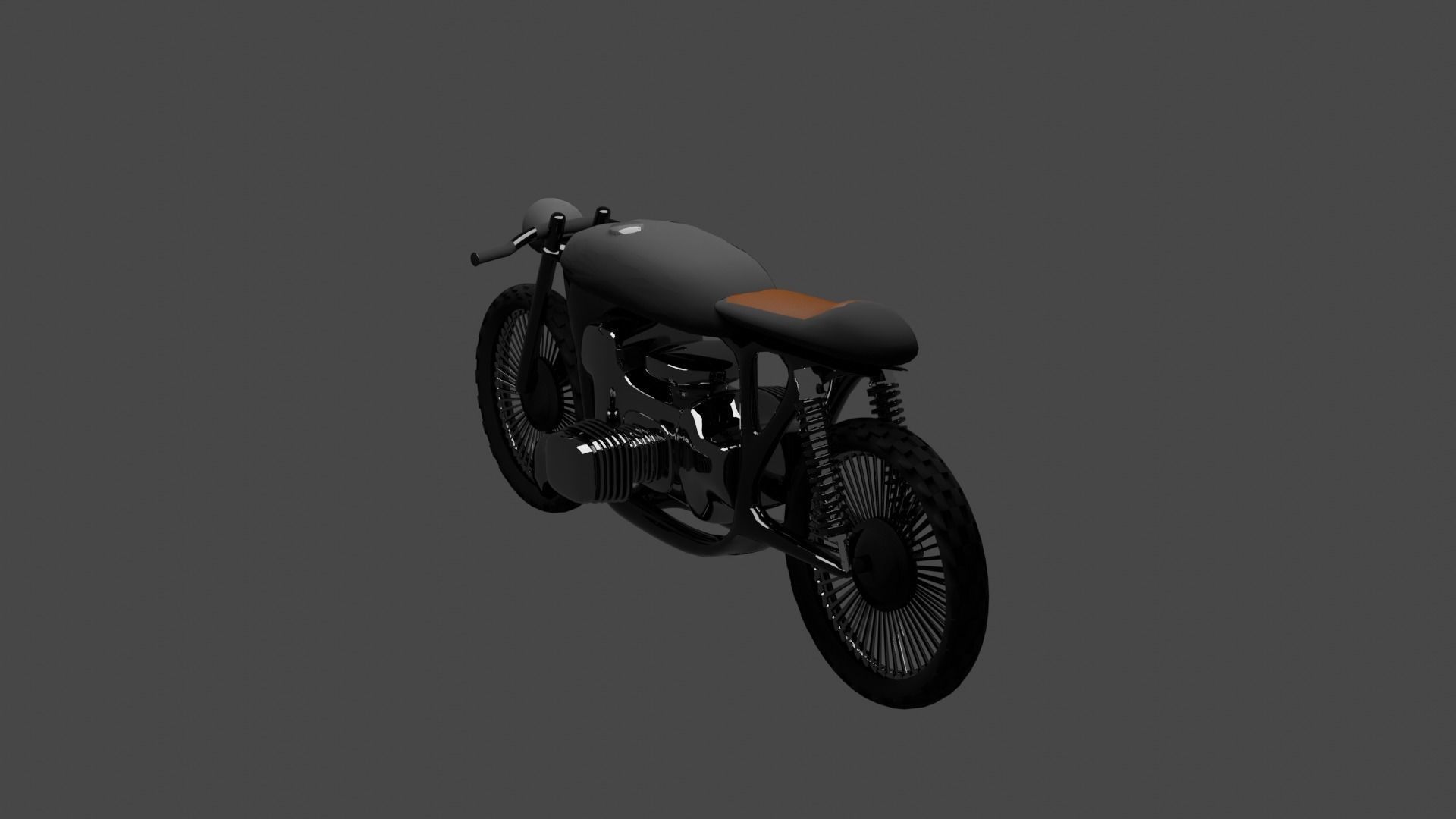 Cafe racer Low-poly 3D model_1