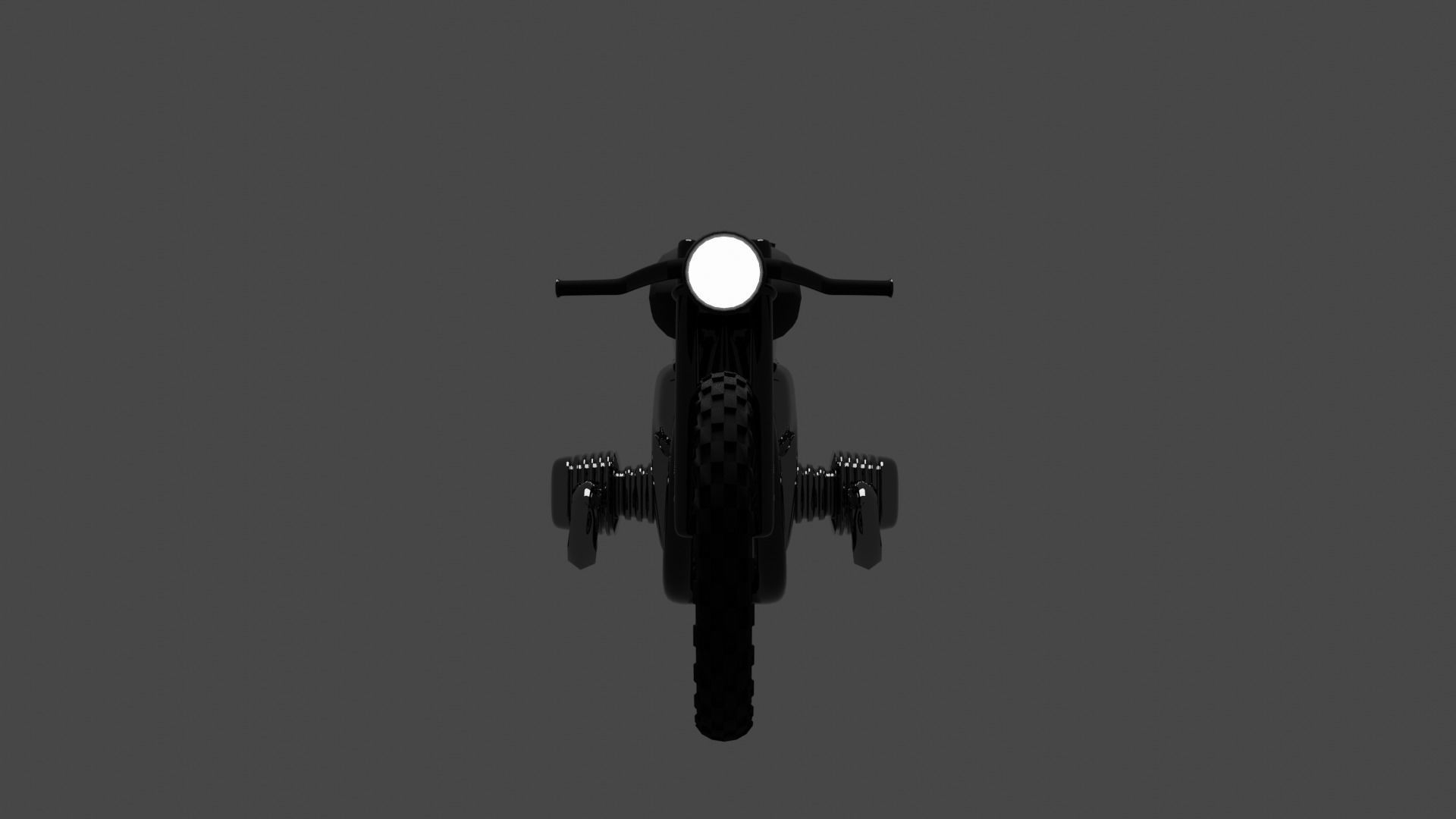 Cafe racer Low-poly 3D model_4