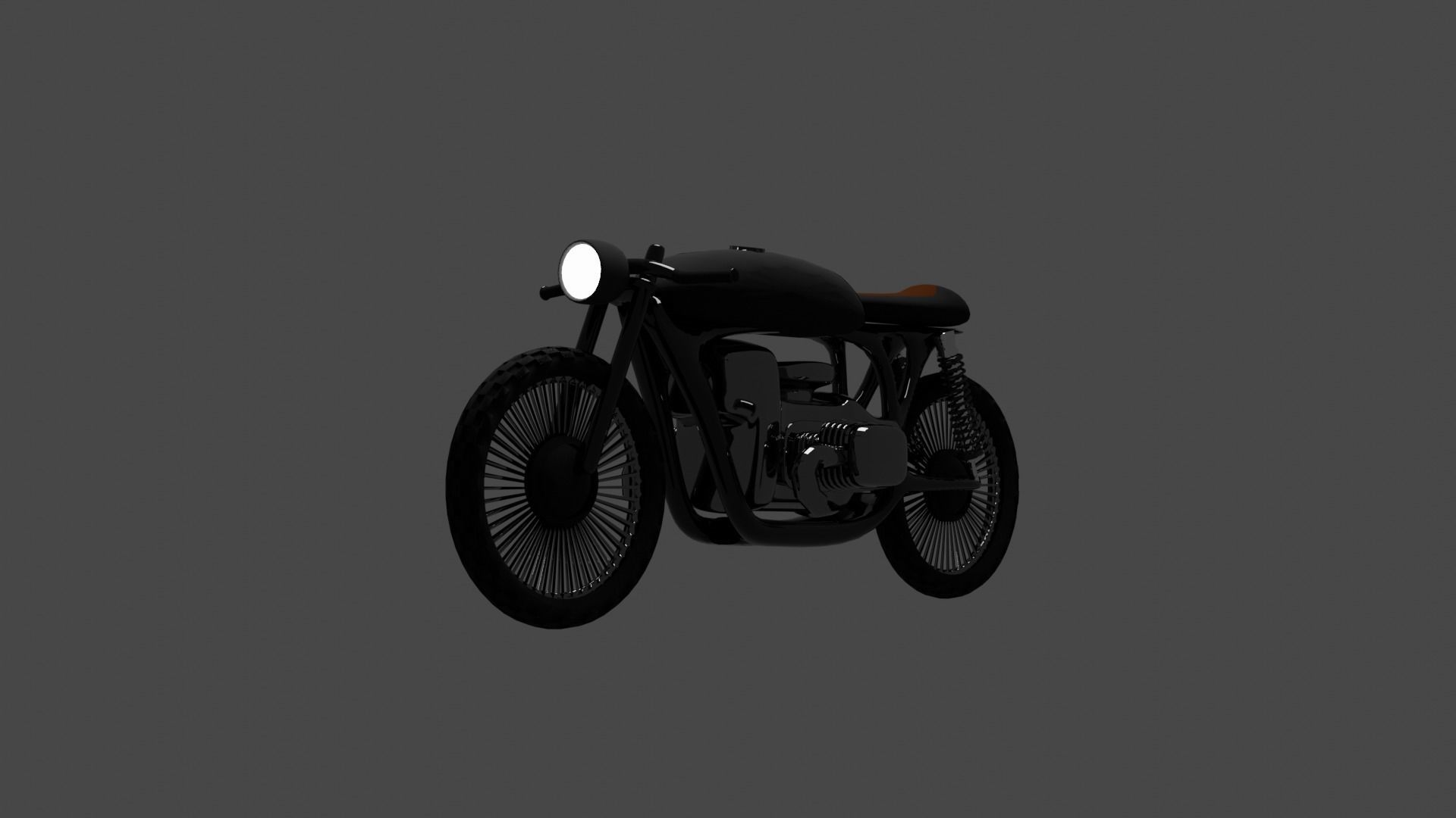 Cafe racer Low-poly 3D model_3
