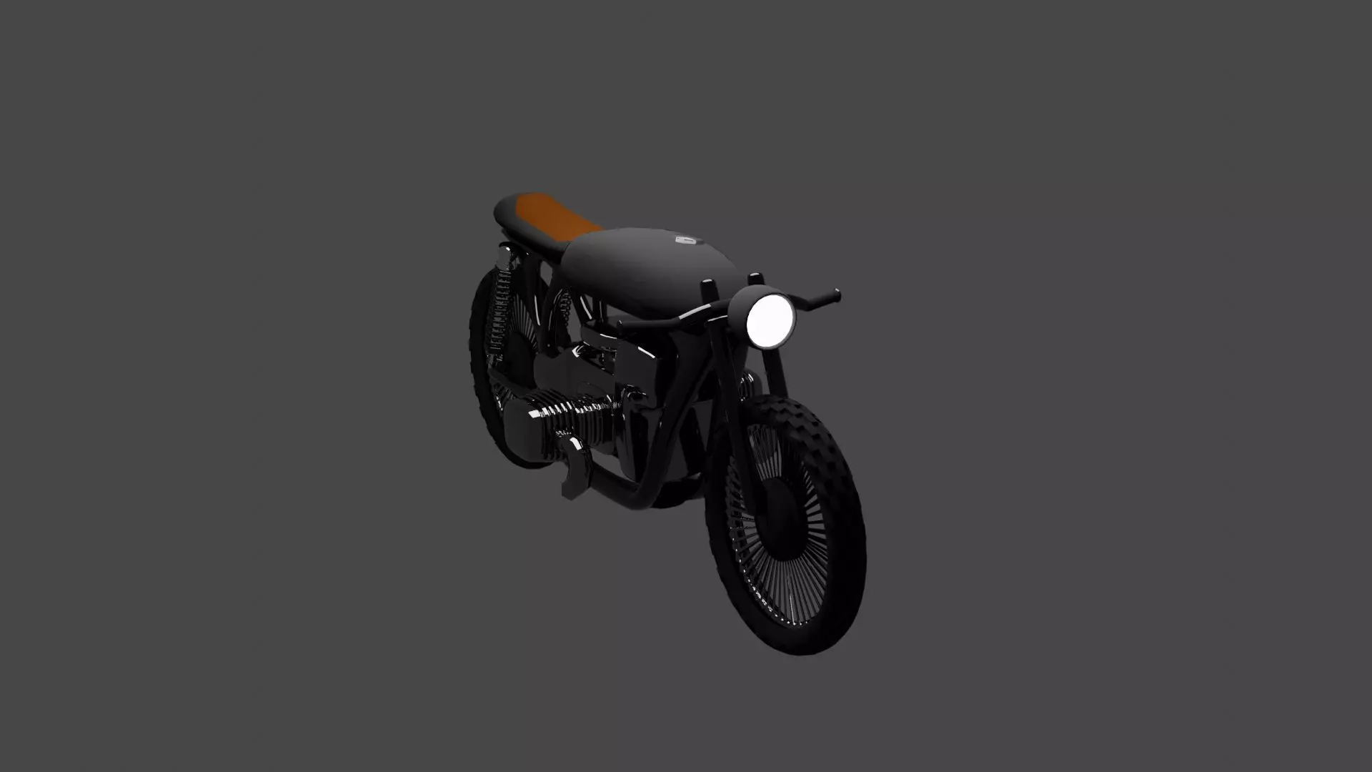 Cafe racer Low-poly 3D model_0