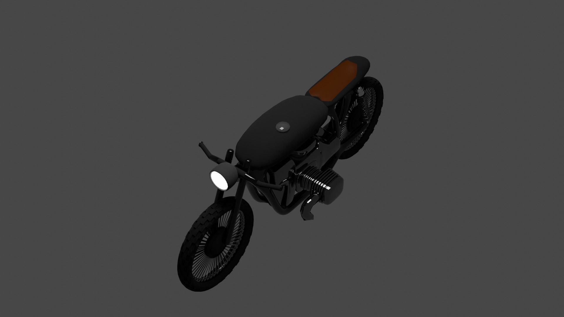 Cafe racer Low-poly 3D model_5