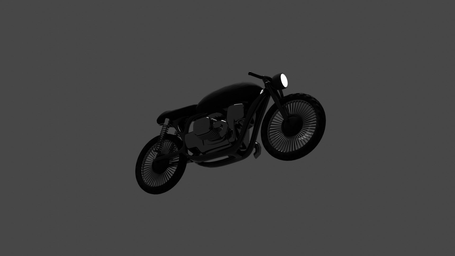 Cafe racer Low-poly 3D model_2