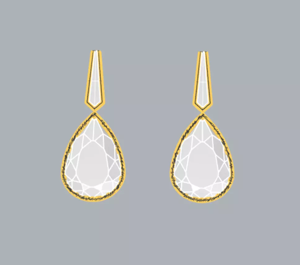 Earrings two tear drop Free 3D model