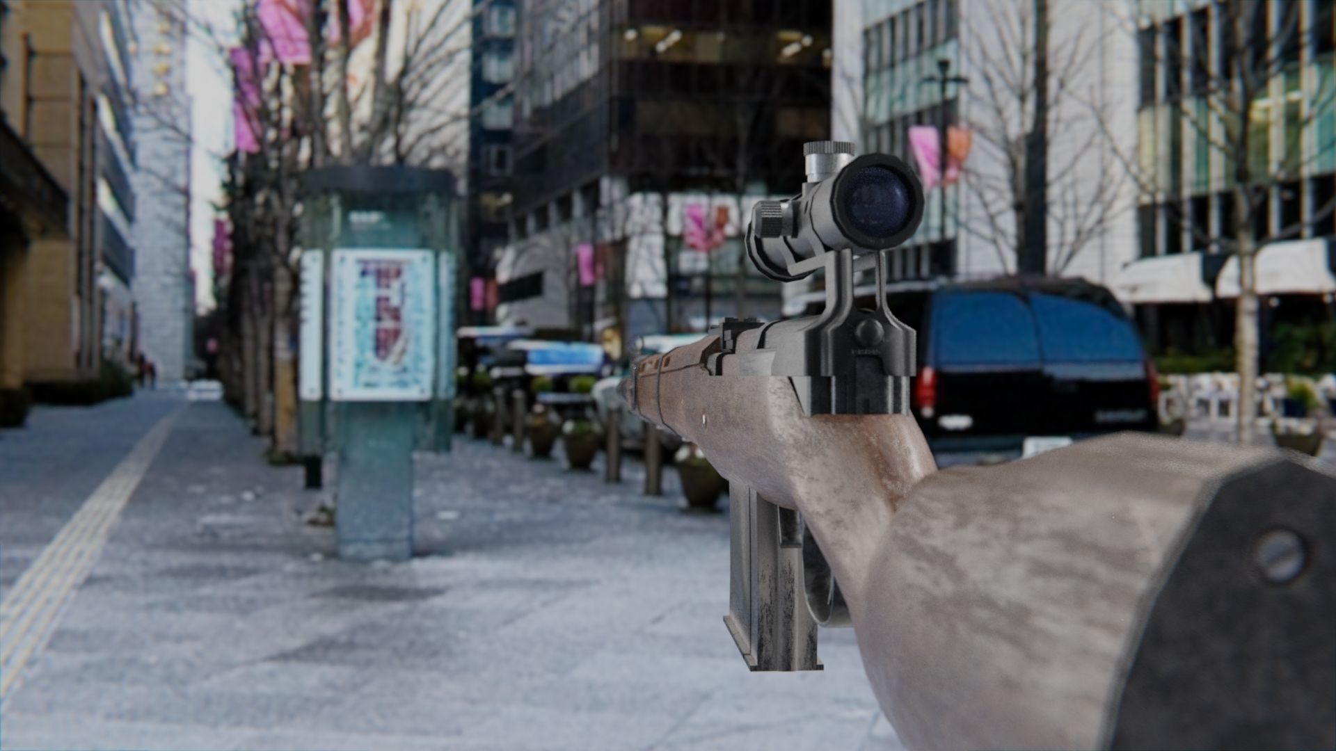 Tokarev SVT 40 low poly game ready rifle Low-poly 3D model_11