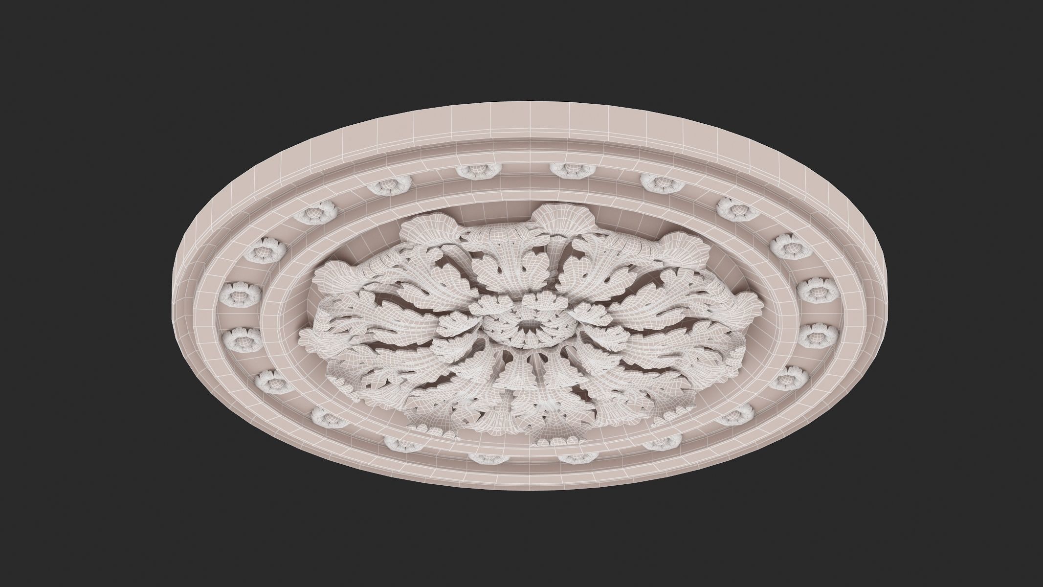 Classic Ceiling Medallion 31 3D model_8