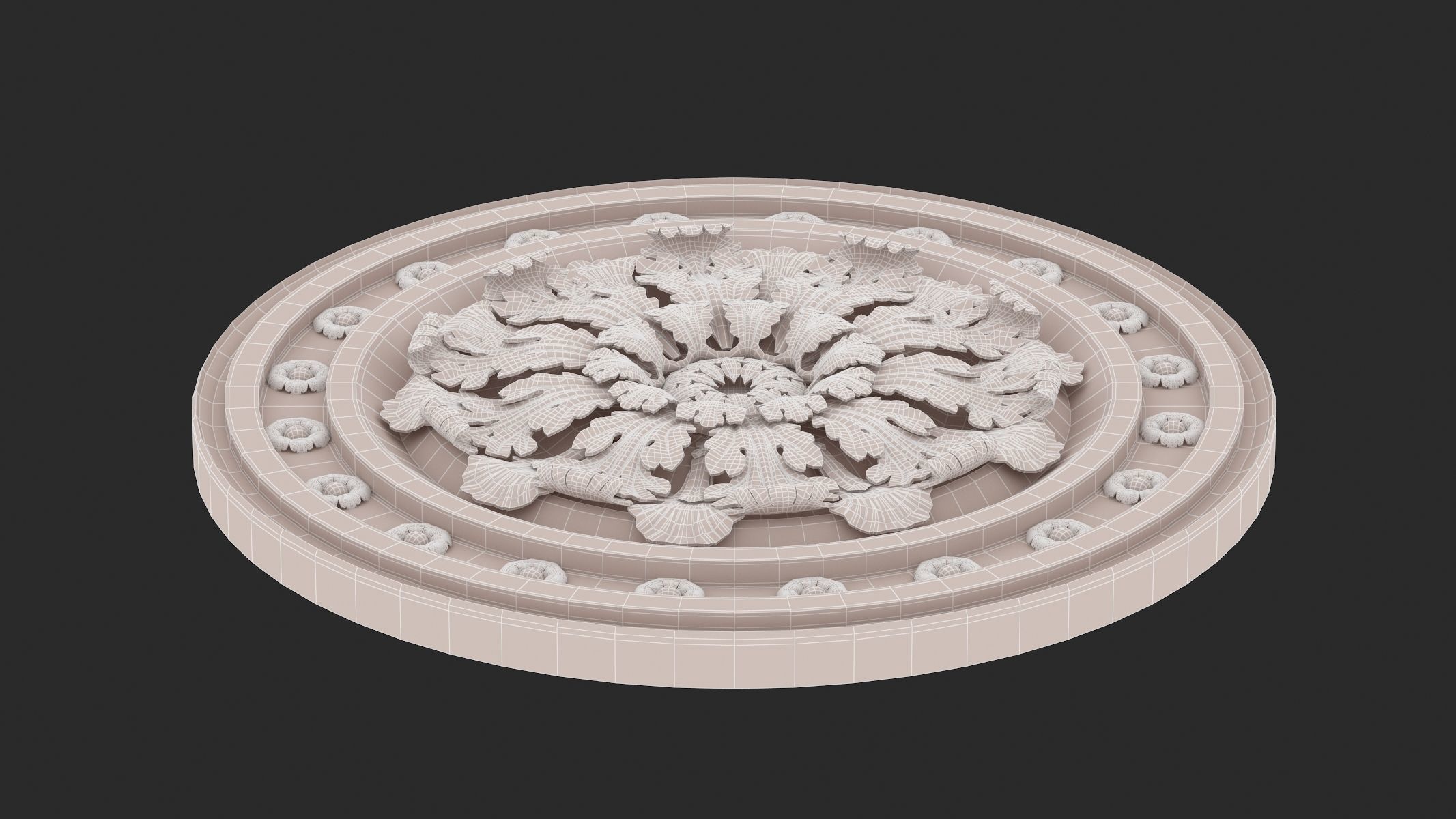 Classic Ceiling Medallion 31 3D model_9