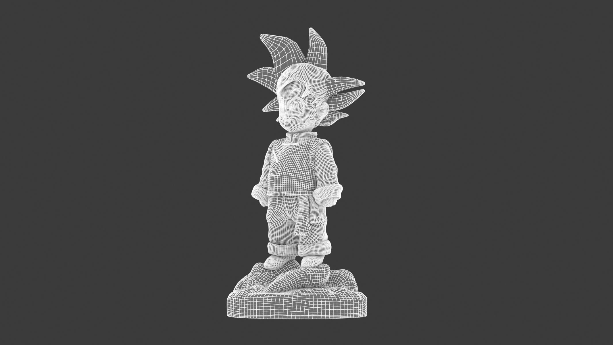 Goten Statue Low-poly 3D model_14