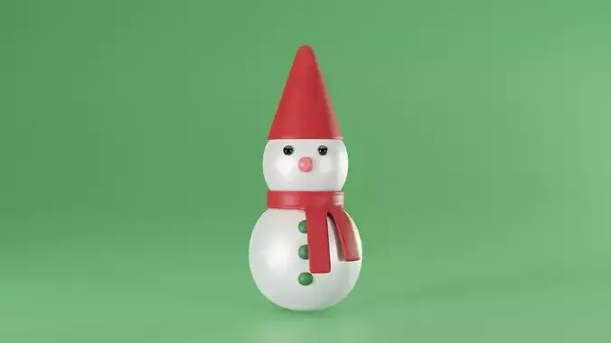 Snowman Cartoon 3D model