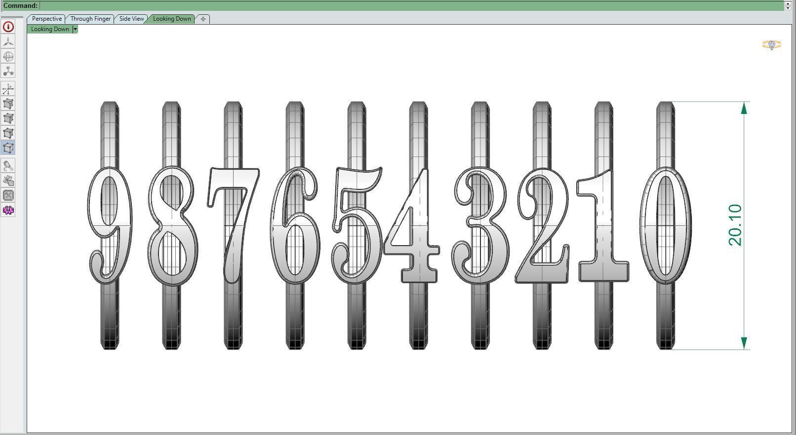 Number rings 3D print model_5
