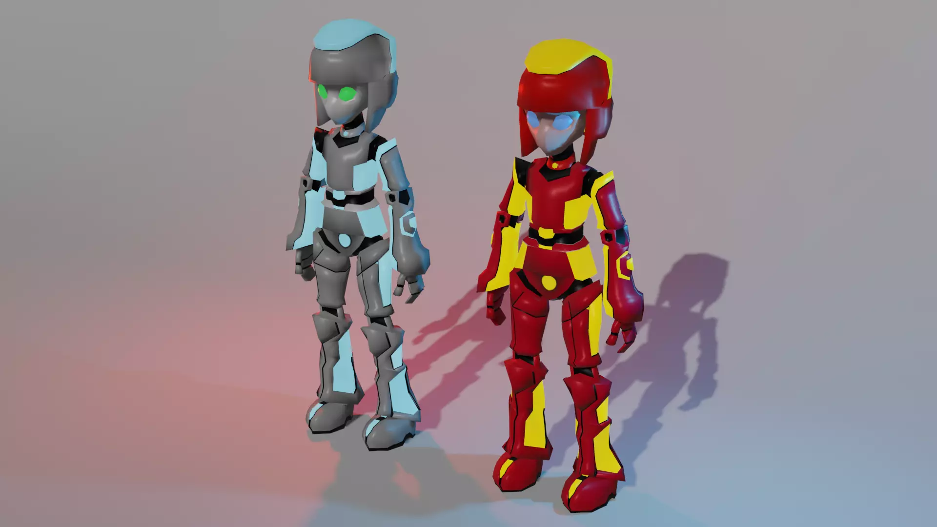 The character of good and evil Low-poly 3D model