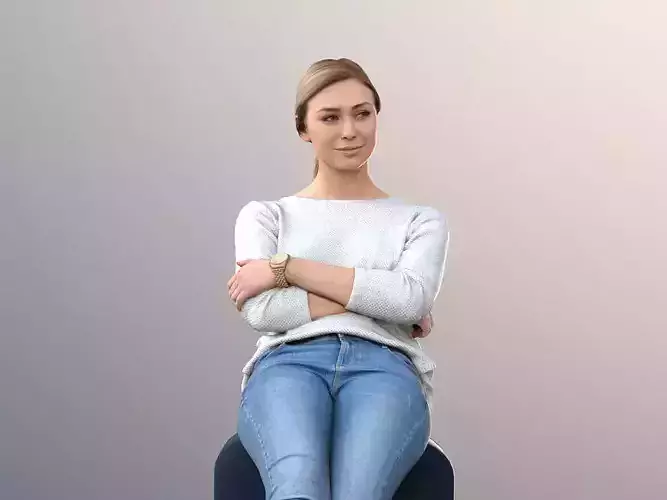 Ramona 10086 - Casual Woman Sitting On Sofa Low-poly 3D model