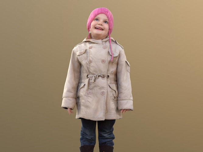 Lilly 10090 - Girl Child Looking Up  Low-poly 3D model