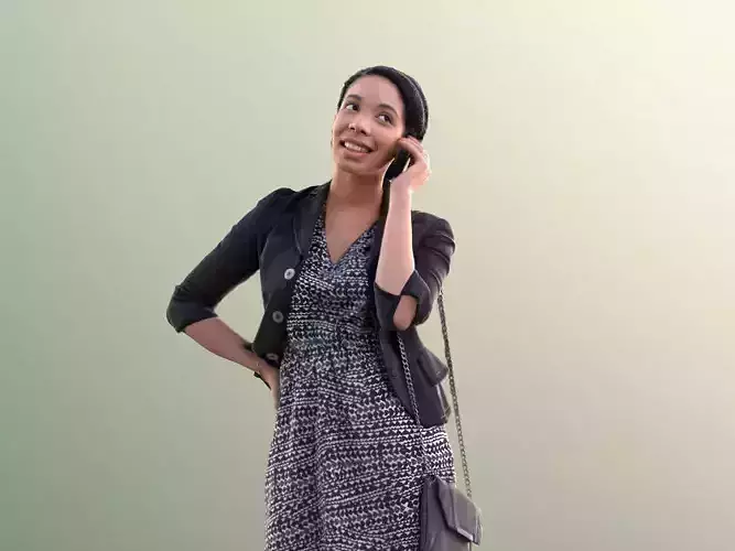 Yanelle 10096 - Black Woman Talking On Phone