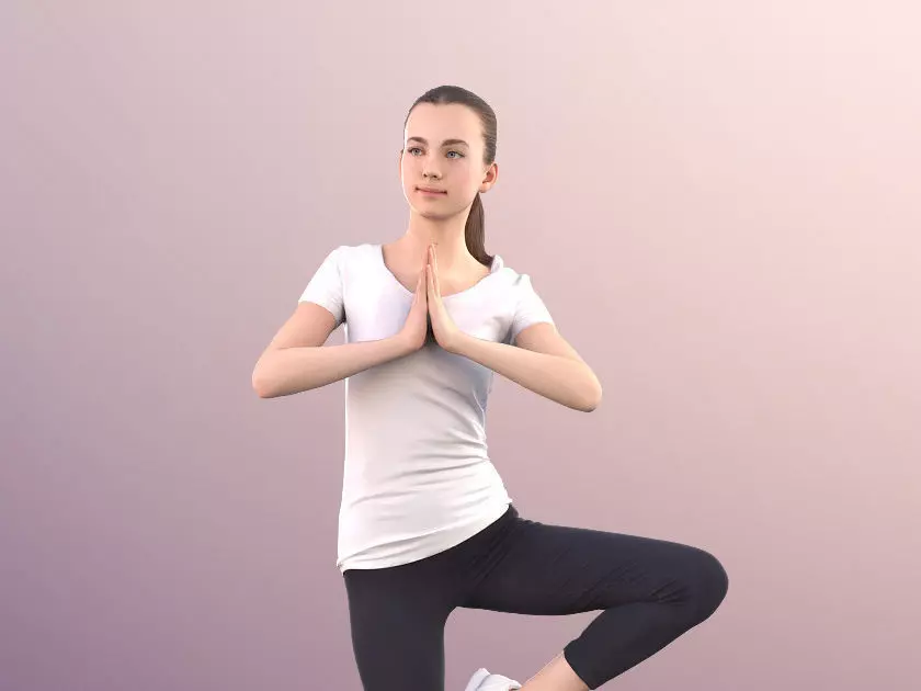 Mady 10119 - Girl In Yoga Pose Low-poly 3D model