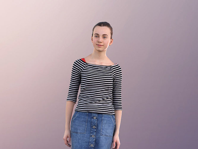Mady 10184 - Casual Girl Walking Low-poly 3D model