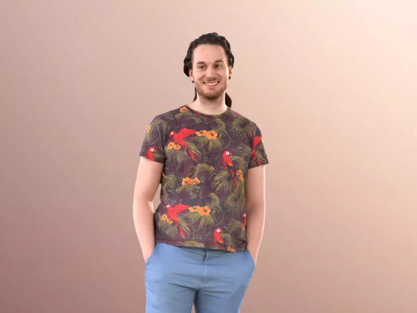 Kevin 10248 - Casual Man Standing Hands In Pockets Low-poly 3D model
