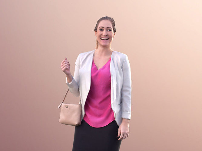 Rocio 10301 - Woman Standing With Bag Lauthing Low-poly 3D model