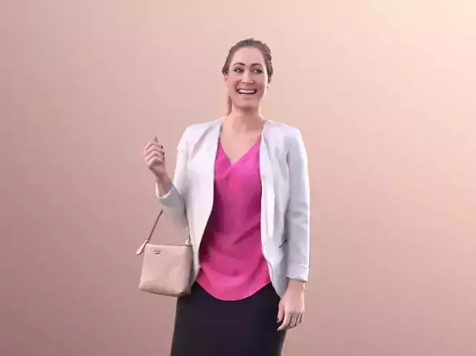 Rocio 10301 - Woman Standing With Bag Lauthing Low-poly 3D model