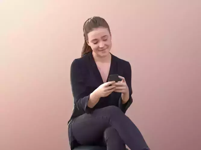 Nelly 10322 - Elegant Woman Texting With Smartphone Low-poly 3D model